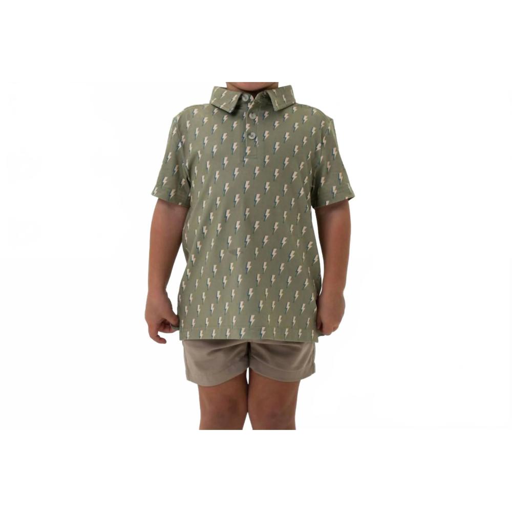 NEW BURLEBO youth kid's performance polo in sage lightning